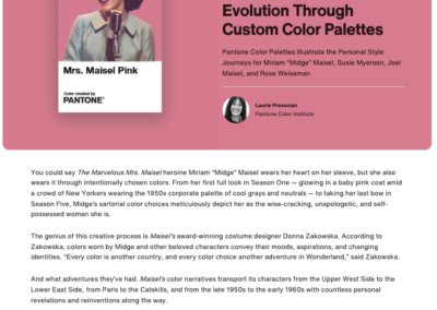Pantone x Marvelous Mrs. Maisel collab